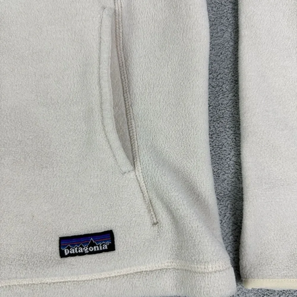 Patagonia Synchilla Jacket Women Medium Ivory 1/4 Zip Casual Hiking Outdoor READ - Picture 2 of 10